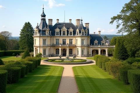 Image of a grand French countryside chateau