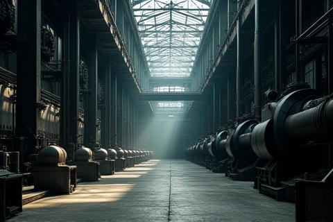 Image of a vast industrial factory interior